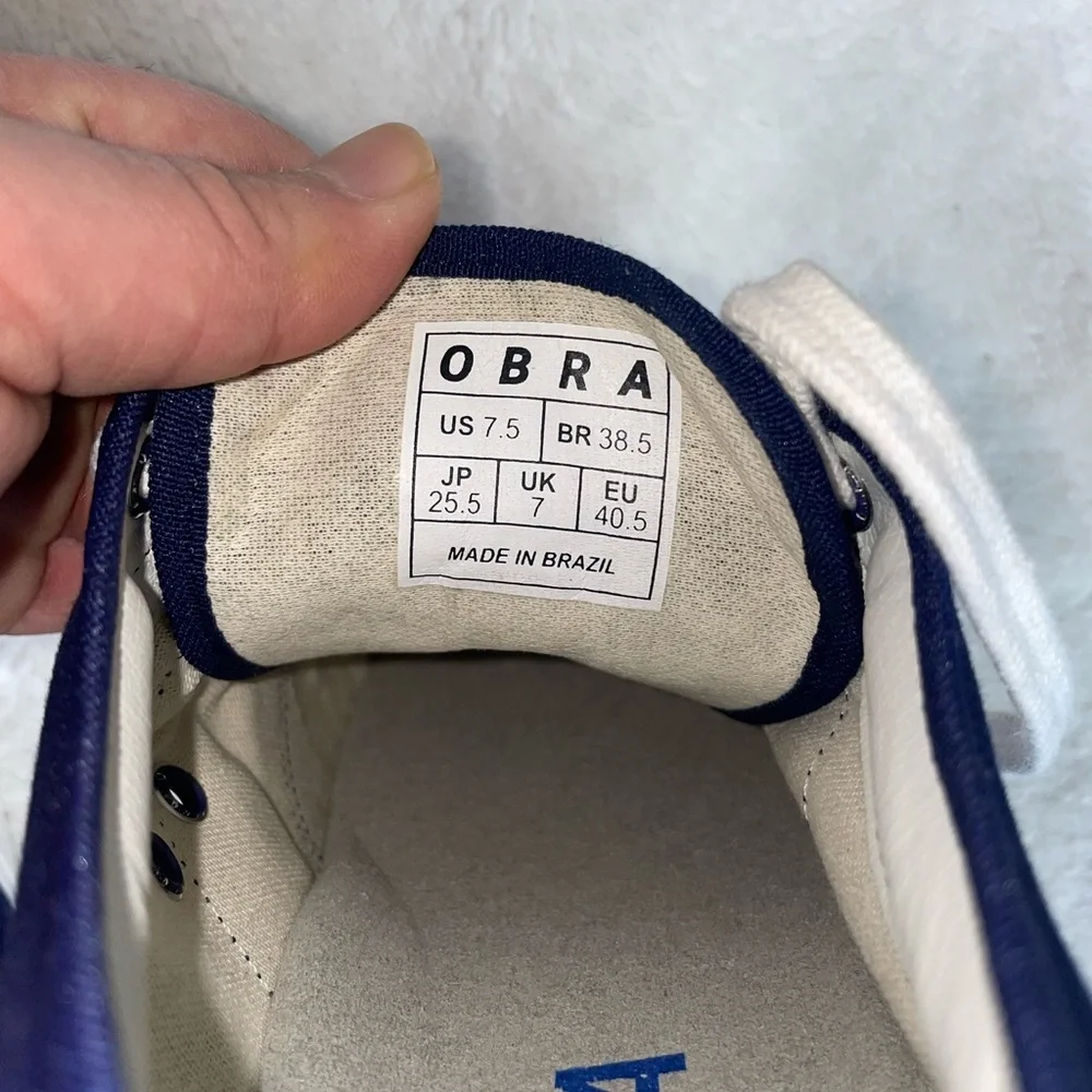 Obra 240 Brazilian Streetwear Canvas Low Sneakers Size 7.5 navy blue